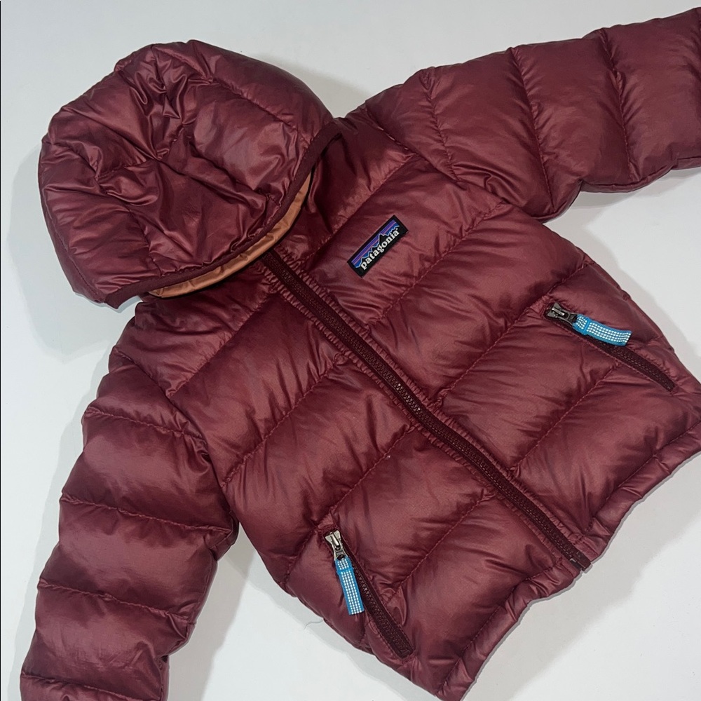 Baby Patagonia Maroon Hooded Puffer Jacket - Picture 5 of 10